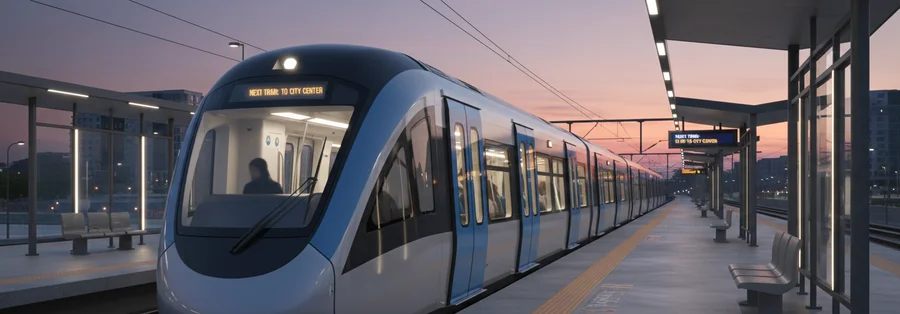 Ein Techniker bei der Wartung von Transportinfrastruktur