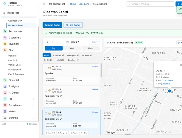 TSentra field service management software