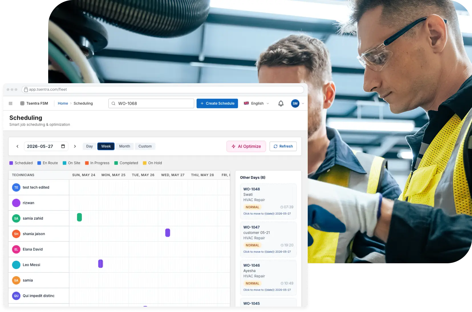 An engineer reviewing technical schematics on site