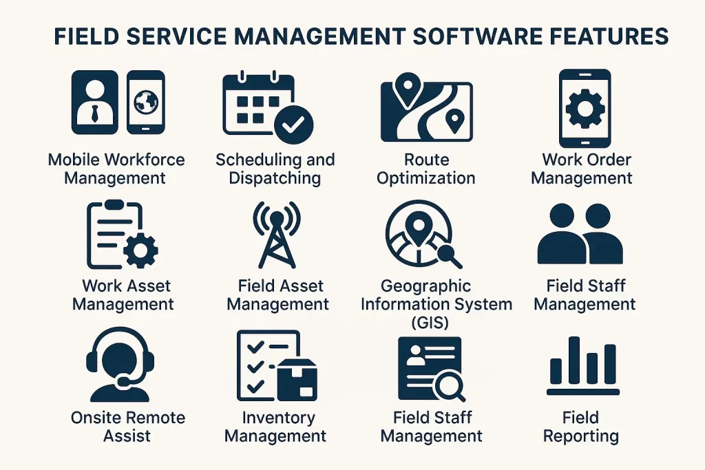 What are some common field service management software features