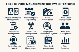 What are some common field service management software features